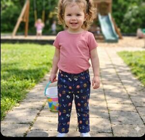 New Janie and jack girls floral denim pants 2T